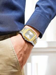 REWARD REWARD Men's Quartz Watch Business Fashion Style Timing Calendar Luminous Hands Multi-Functional Men Wristwatch High Quality Gift Classic Design Stainless Steel Watch Band