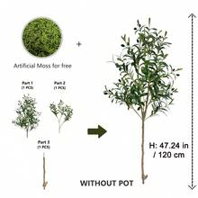 1 件 120-180 厘米新款人造橄榄树树枝假植物现代塑料叶子装饰品室内外逼真仿真植物适用于家庭办公室花园房间装饰 - 彩色 - 查看 12