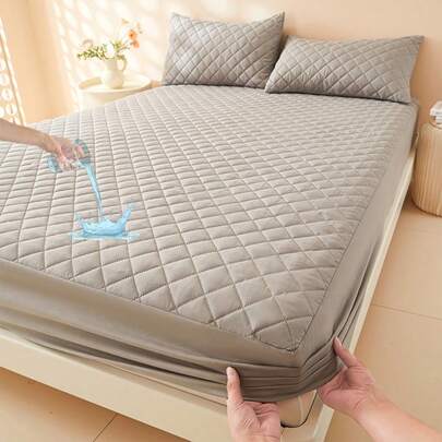 Anqianny 1pc 3-Layer Quilted Thick Mattress Protector, 100% Waterproof Mattress Cover, Soft & Breathable, Fits Twin Or Full Size Bed (Pillow Case Not Included)