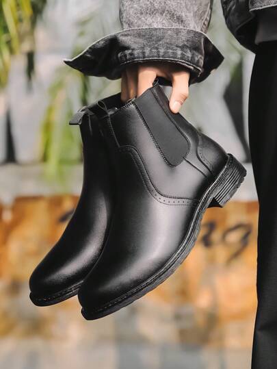 Botas Chelsea de estilo vintage hechas a mano para hombres, botas de caña alta con cremallera lateral de estilo británico