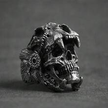 Accessories European And American Skull Vintage Devil Skull Punk Style Ghost Skull Men's Ring - 9 - Xem 3