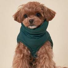 Windproof Dog Jacket, Cotton Pet Coat, Winter Pet Dog Clothes, Small Dog Leather Label Bulldog Jacket, Thick Schnauzer Vest, Machine Washable