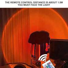 VIDA4U Lámpara Sunset, Lámpara Atardecer de Proyección de 16 Colores, Sunset Lamp con Ratación 360° y Control Remoto, Lámpara Nocturna de Puesta de Sol para Selfie, Fotografía, Decoración, Recámaras - 1 - Ver 4