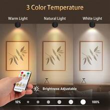 1 pieza Foco inalámbrico magnético con siete modos de color, brillo ajustable, batería recargable de 2000mAh, fácil instalación y control de interruptor táctil, luz de pared inalámbrica para decoración del hogar