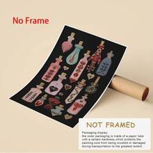 1pc Witchy Potion Bottle Wall Art Esoteric Occult Poster Gothic Dark Academia Decor Surreal Canvas Print Pink Magic Art Alternative Maximalist Painting Picture Home Decor, Mystical Moon Goddess Wall Art Poster Occult Celestial Crow Decor Surreal Canvas Print Preppy Pink Aesthetic Folk Magic Wall Art