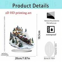 1 Stück neue Weihnachts-Heimdekoration Tischaufsteller. Dieser 2D Acryl Weihnachtsbaum Karussell-Ständer ist perfekt zum Verschenken, für die Heimdekoration und als Neujahrsgeschenk. Er eignet sich hervorragend für Wohnzimmer und andere Räume. Er beinhaltet auch Weihnachtsmann, Elch und Schlitten Ornamente sowie Weihnachtsbaum Dekorationen.