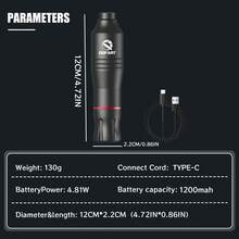 DQFART Wireless Tattoo Gun Kit, Includes Tattoo Pen, 1 Tattoo Battery, 1 Bottle Of 20ml Black Tattoo Ink, 1 Bottle Of 20ml White Tattoo Ink, 5 Tattoo Needles, 5 Tattoo Transfer Papers, Practice Skin, Complete Tattoo Supplies Set, Suitable For Beginners - Multicolor - View 2