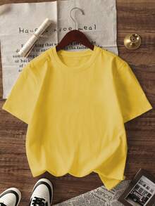 Men's Solid Casual Street Sporty Round Neck Short Sleeve T-Shirt