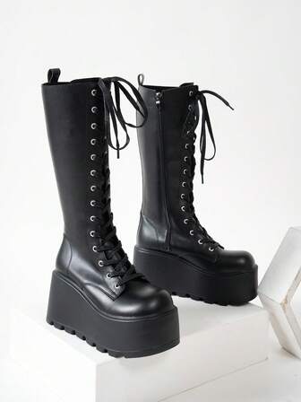 Over-The-Knee Tall Boots For Petite Women, New Autumn Thick Sole Skinny Shaft High Riding Boots