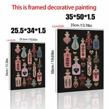 1pc Witchy Potion Bottle Wall Art Esoteric Occult Poster Gothic Dark Academia Decor Surreal Canvas Print Pink Magic Art Alternative Maximalist Painting Picture Home Decor, Mystical Moon Goddess Wall Art Poster Occult Celestial Crow Decor Surreal Canvas Print Preppy Pink Aesthetic Folk Magic Wall Art