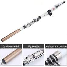 ZJchao Cañas de Pesca de Lanzado de Fibra de Carbono portátil Barra de Pesca Poste - Longitud 2,4 m - Ver 3