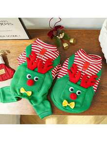 狗狗毛衣圣诞宠物服装狗猫冬季驯鹿服饰柔软保暖运动衫 - 彩色 - 查看 7