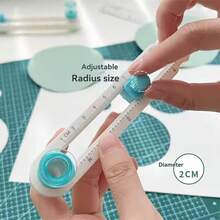1pc Lightweight 360 Degree Manual Round Cutting Tool, Handmade Rotary Cutter, Round Paper Trimmer, Scrapbooking Circle Cutter, Photo Arc Cutter, Min Cutting Diameter 0.79 Inch, Max Cutting Diameter 7.87 Inch