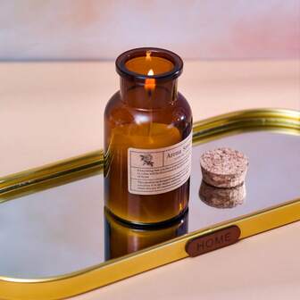 1pc Niche Tea Colored Medicine Bottle Smokeless Aromatherapy Candle, Simple And Creative, Suitable For Weddings, Souvenirs, Birthdays, Parties, Outdoor, And Offices