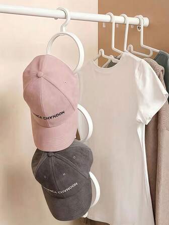 1 pieza Colgador de almacenamiento multifuncional redondo, se puede apilar con ganchos, ahorra espacio, adecuado para sombreros, bufandas, accesorios, pelucas, etc., soporte de almacenamiento colgante, fácil de colgar, organización y almacenamiento de armarios, artículos esenciales para bolsos, organizador de sombreros, organizador de gorras