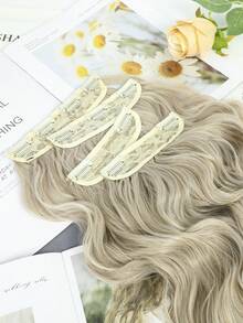 16inch/20inch Clip-In Hair Extensions 4pcs/Set Wavy Curly Pearl Blonde Hair Extensions For Women - Platinum - View 5