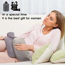 Wärmflasche zum Tragen, Wickelwärmer mit längerem Gürtel zur Linderung von Regelschmerzen – Hals, Schultern, Rücken, Beine, Taille wärmen - Grau - Übersicht 2