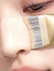 鱼尾粉底刷超细不沾粉，新月形直扁头，无痕遮瑕液粉底底妆刷，赠品 - 彩色 - 查看 5