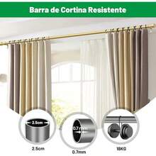 LENGSIDA Barra de Cortina Telescópica de Metal, 81-120 cm, Cortinero para Ventanas con Soportes, Color Oro (1.2M) - 2 millones - Ver 5