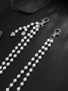1pc Fashionable Casual Simple Multi-Layer Faux Pearl Waist Chain, Men's Personalized Charm Accessory, For Pants Decoration, Suitable For Daily Wear, Party, Music Festival - Imitation Pearl Trouser Chain - View 7