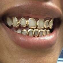 1 Set Hollow Out Fang Teeth Jewelry, Personalized Hip Hop Teeth Decor, Halloween Cosplay Prop, Unisex