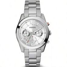 Fossil Fossil Perfect Boyfriend Silver Dial Ladies Dual Time Watch ES3883