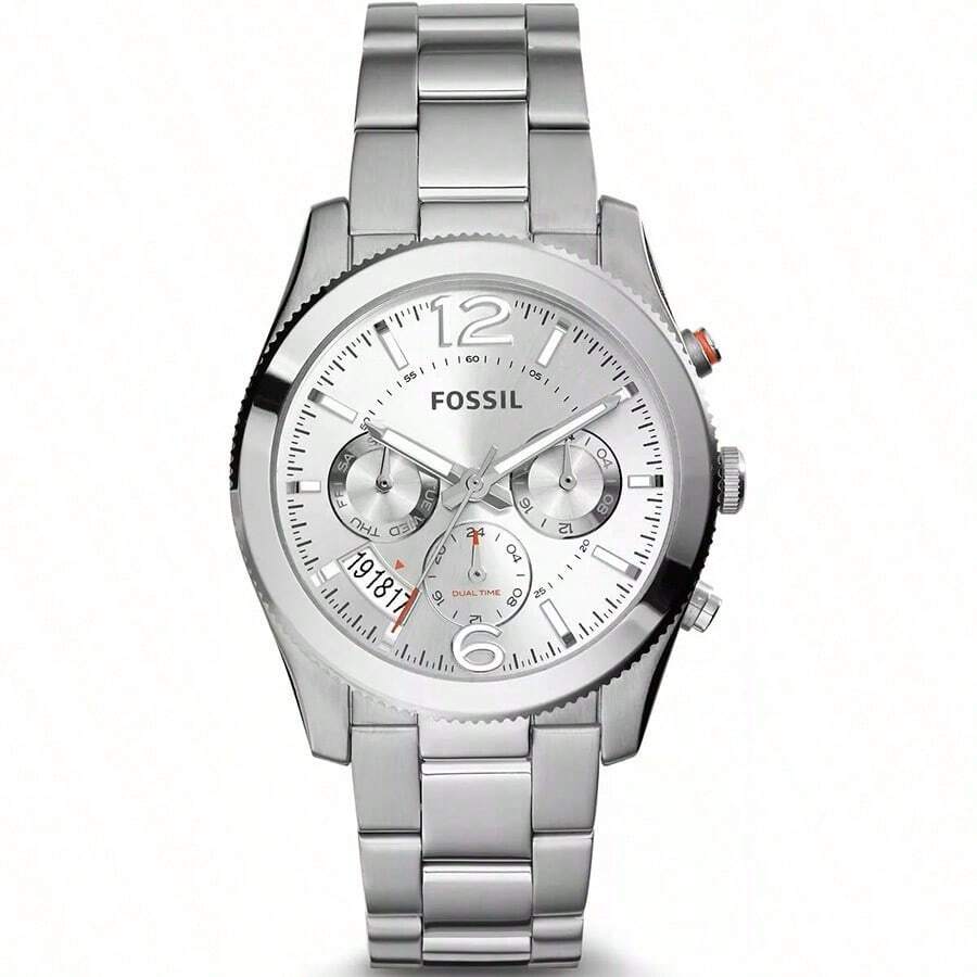 Fossil Fossil Perfect Boyfriend Silver Dial Ladies Dual Time Watch ES3883