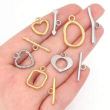 1set Stainless Steel Wave-Shaped OT Clasp Set, Minimalist OT Connector Clasp For Bracelets/Necklaces DIY Jewelry Making