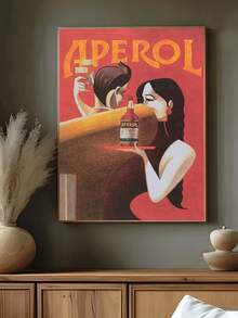 1pc Retro Art, Aperol Wall Art, Vintage Poster Art, Bar Decor, Beverage Print Ideal Gift, Bedroom Decor, Living Room Decor, Office Decor, Dining Room Wall Decoration, Kitchen Decor, Study Room, Corridor, Dormitory Decoration, Bathroom Decor,Ideal Gift For Friends, Wall Arts, Wall Decor, Home Decor, Room Decor, Canvas Wall Art, Posters, Wall Art With Frame, Optional Frame ﻿ ﻿ ﻿ ﻿