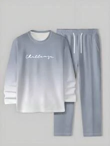 Men Sweatshirt & Pants Co-Ords, Fall Clothes - Grey - View 2
