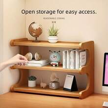 1 Piece Bamboo Storage Rack With Stylish Lacquered Design Multi-Tier Bamboo Countertop Display Rack - Great For Storing Cups, Books And Spices - Great For Kitchen, Living Room Or Office Decor, Office Organization | Modern Bookshelf Designs | Durable Bamboo Bookshelf, Bamboo Bookshelf