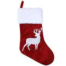1 Peça Meia de Natal, Estilo Clássico, Árvore de Natal, Floco de Neve, Padrão de Alce, Decoração de Feriado, Meias de Armazenamento, Podem ser Usadas para Pendurar na Lareira, Escada, Decoração de Festa Temática, Ano Novo, Melhor Opção de Presente de Natal