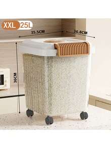 1pc米盒密封储物容器防虫收纳盒面粉家用储米桶米粮面桶碗柜防潮