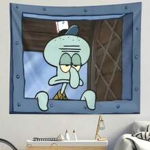 1pc Cartoon Cute SpongeBob Wall Hanging Tapestry, Bohemian Style Home Decor Tapestry, Bedroom Wall Decor, Room Wall Hanging Tapestry - Multicolor - View 10