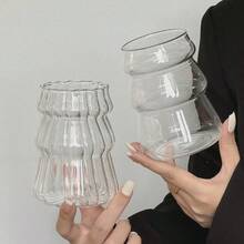 1 قطعة كوب زجاجي بشكل شجرة عيد الميلاد سعة 550 مل، كوب شرب جمالي للقهوة المثلجة واللاتيه والحلويات، كوب قهوة فريد، أساسي للحفلات، كوب زجاجي أنيق لحفلات عيد الميلاد والأعياد، هدية مثالية لرأس السنة وعيد الميلاد، بدون قش