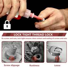 Thread Lock High Strength+Medium Strength, 100ml Locktight Threadlock Prevent Nuts, Bolts, Fasteners And Screws From Loosening Due To Prolonged Vibration, Thus Locking And Sealing Metal Nuts And Bolts - Red and Blue - View 4