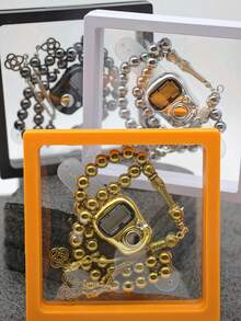 豪华金属念珠套装 | 3 种颜色可选：金色/银色/玛瑙黑，6 毫米 33 颗金属纹理穆斯林念珠 + 带重置按钮的电子计数器，11x11x2cm 精美浮动礼盒，结合信仰计数和奢华装饰，非常适合日常祈祷、节日礼物（释放仪式感和虔诚感，浮动礼盒展现优雅品质） - 彩色 - 查看 5