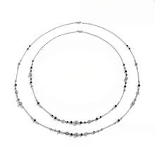 1pc Vintage Bohemian Faux Pearl Tassel Sweater Chain Necklace, Double Layer Long Necklace