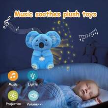Juguetes de peluche para dormir, muñecos de nutria de peluche, juguetes para bebés con función de respiración, luz y música, muñecos para niños, regalos para recién nacidos - Azul - Ver 1