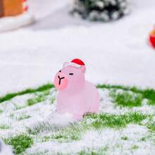 3/6 Pcs Christmas Animals, Christmas Hats, Capybara, DIY Resin Crafts, Desktop Ornaments, Rooms, Home Decorations, Christmas, Thanksgiving, Parties