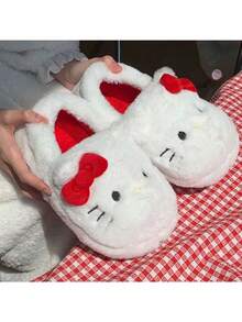 Sanrio نعال قطنية مبطنة بالكامل بشكل كيوت لشخصية هالو كيتي من سانريو، مناسبة للنساء في فصل الخريف والشتاء للاستخدام الخارجي والداخلي، مانعة للانزلاق، أحذية منزلية دافئة، إكسسوار ضروري لكل امرأة، (قد يتم شحن أنماط عشوائية)، ضروريات العطلات، الخريف، ، عيد الميلاد، الكرنفال، اليوم الوطني، الخريف، عيد الاستقلال