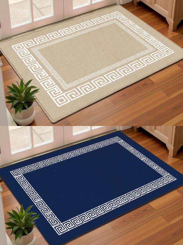 Tapis en fausse laine, tapis de sol à motif tourbillonnaire minimaliste, paillasson, tapis de cuisine, tapis de salle de bain, tapis de buanderie, convient pour la cuisine, l'entrée, la salle de bain, la buanderie, le couloir, la décoration du salon