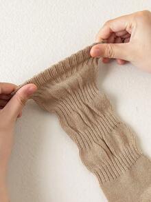 4 Pairs Girls Socks, Solid Color Casual Loose Style, Fashion, Breathable And Soft, Suitable For Daily Wear - Multicolor - View 9