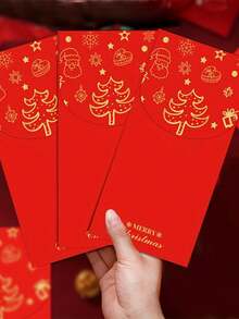 1/5/10 pièces Enveloppes cadeaux de Noël, Enveloppes pour argent imprimées en doré, Enveloppes creuses pour argent pour Noël/Anniversaire/Fêtes/Fête du Printemps, Nouvel An Chinois et occasions spéciales Décoration de la maison Décorations de Noël Décoration de la chambre Hiver