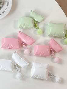 Cute Cartoon Silicone Pillow Earphone Case Protector Compatible With Apple Earphone Case 1/2/3/4/Pro/Pro2(Nd)/Pro(3rd) - White - View 2