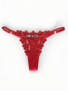 Custom Thong G-Strings With Charms Name Personalized Charm Thong With Any Name Custom Thong Couple Fashionable, Colorful, Funny Unique, Customized Finds, Personalized Gifts Women, Lingerie, Winter Fashion, Panties, Underwear, Thongs Gifts Her Family, Friends, Winter, Fall/Autumn, Holiday, Rave,Chic Autumn,Romance Gown - trắng - Xem 5