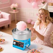 Cotton Candy Machine Commercial, 1000W Electric Candy Floss Maker, Easy Use With 15 Inch Stainless Steel Bowl And Sugar Scoop, Makes Hard Candy For Home Kids Birthday, Family Party, Blue - Blue Bevel - View 9