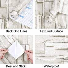 1 卷砖纹自粘壁纸，即撕即贴壁纸，仿砖纹自粘壁纸，仿石纹自粘可移除壁纸，适用于厨房防油墙面、壁炉装饰乙烯基材料 17.7 英寸 X 39.3/118.1/196.8/393.7 英寸，四季可用壁纸砖纹壁纸