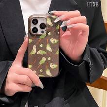 El teléfono con textura de lichi estampada es compatible con las series 16 Pro, 16, 15 Pro, 14, 14 Plus, 13, 13 Pro, 12 Pro y 12 Pro, y es un teléfono de regalo de cumpleaños duradero y resistente a las huellas dactilares - Negro - Ver 2
