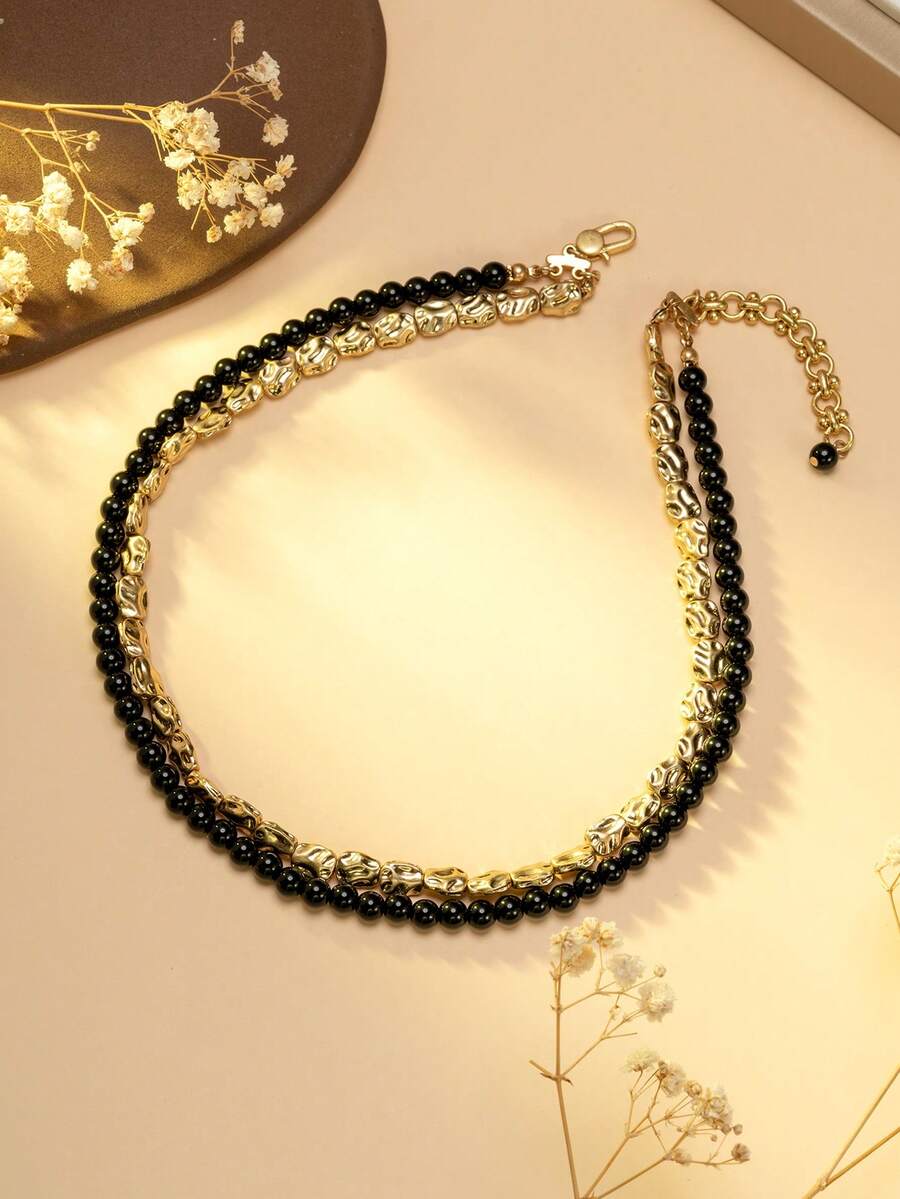 Personalized - Women Personalized Initial Necklace, Customized Name Pendant, Gold-Plated Delicate Jewelry - Customized Y-Shaped Adjustable Initial Pendant Necklace, Hypoallergenic Women Gift - Engraved Letter Necklace, Unisex Cuban Chain Pendant, Embedded Personalized Necklace Chain Vintage Elegant - Vintage Pearl Multi-Layer Choker Necklace, Vintage Gold Choker Necklace